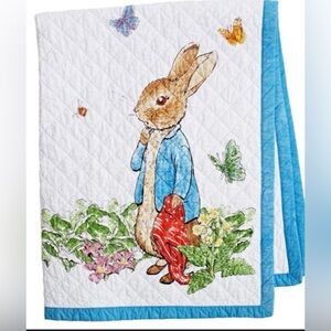 Peter Rabbit Beatrix Potter Story Book Children's Cotton Quilted Throw Blanket